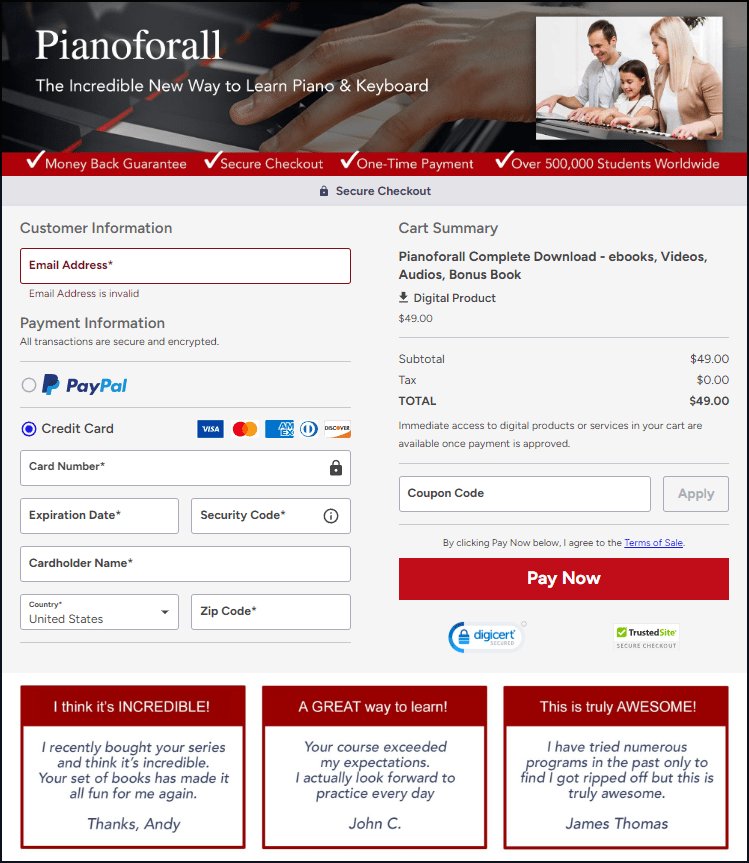 PianoForAll Secure ClickBank Checkout